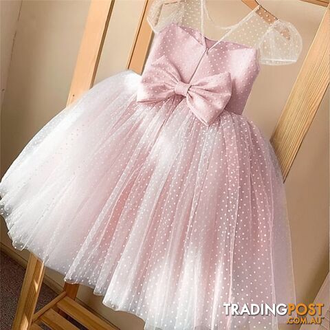 01 Pink / 7Zippay Girls Princess Kids Dresses for Girls Tutu Lace Flower Embroidered Ball Gown Baby Girls Clothes Children Wedding Party Dress
