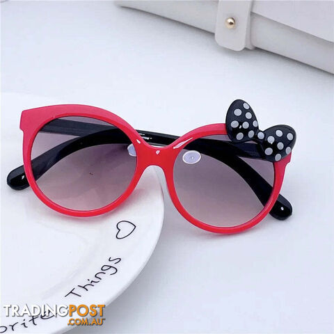 RedZippay Kids Sunglasses Girls Boys Shiny Bowknot Sun Glasses Lovely Cat Children Eyewear Fashion Gradient Eyeglasses UV400