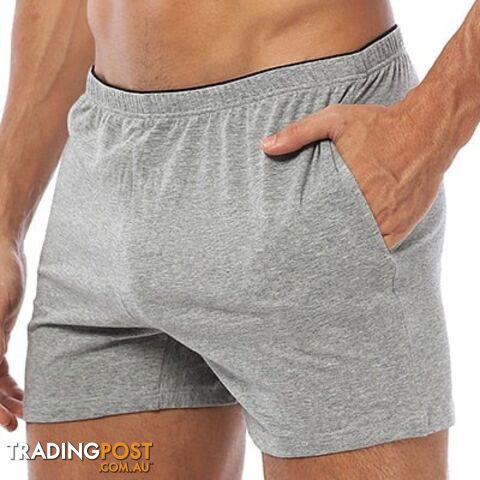 OR130-Gray / XLZippay Boxer Cotton Underwear Boxershorts Sleep Men Swimming Briefs