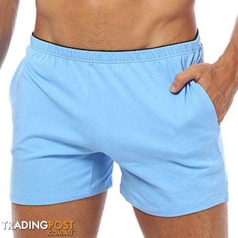 OR130-Blue / MZippay Boxer Cotton Underwear Boxershorts Sleep Men Swimming Briefs