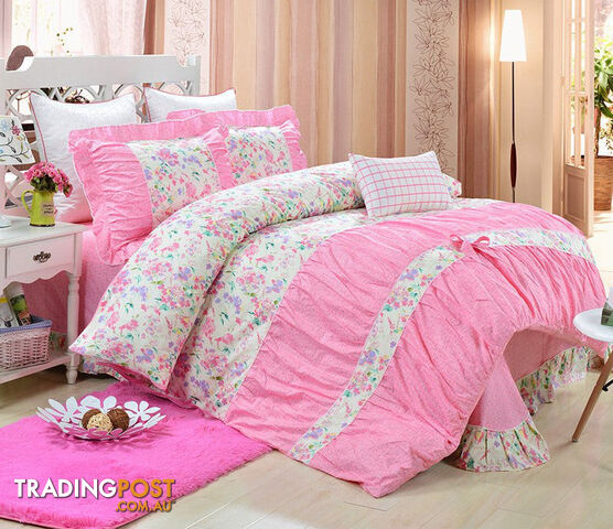 15 / KingZippay YADIDI 100% Cotton Classic Princess Polka Dot Girls Bedding Sets Bedroom Bed Sheet Duvet Cover Pillowcase Twin Queen King size