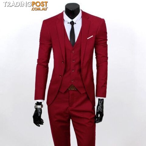 Wine Red 2 buttons / XXXLZippay Three-piece formal blazer suit / Male suit of cultivate one's morality Business suits