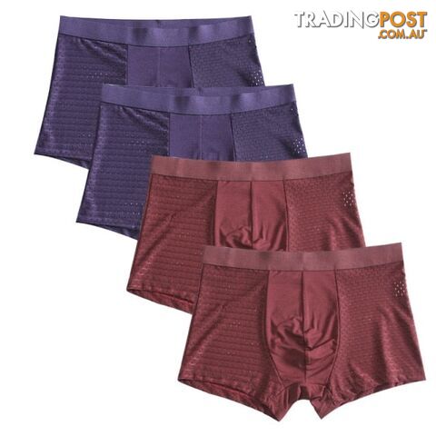 Blue Red / 4XLZippay 4pcs/lot Bamboo Fiber Boxer Pantie Underpant plus size shorts breathable underwear