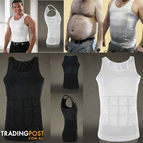 United Kingdom / White / MZippay Men Slimming Body Shaper Tummy Shaper Vest Slimming Underwear Corset Waist Muscle Girdle Shirt Fat Burn Posture Corrector