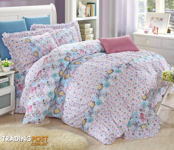 12 / KingZippay 100% Cotton Classic Princess Polka Dot Girls Bedding Sets Bedroom Bed Sheet Duvet Cover Pillowcase Twin Queen King size