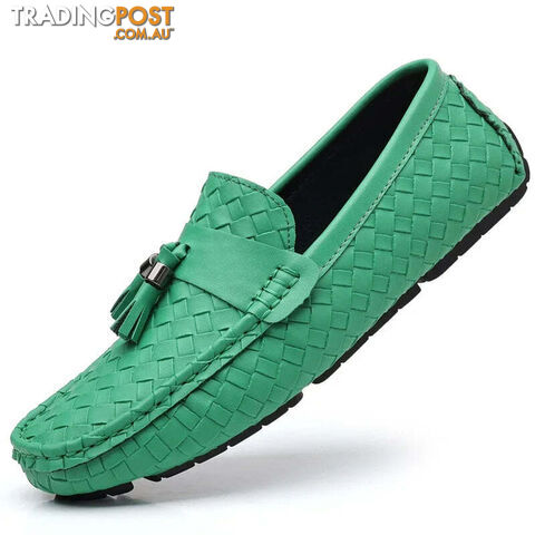 green / 45Zippay Designer Leather Casual Shoes for Men High Quality Fashion Comfortable Man's Loafers Flats Driving Shoes
