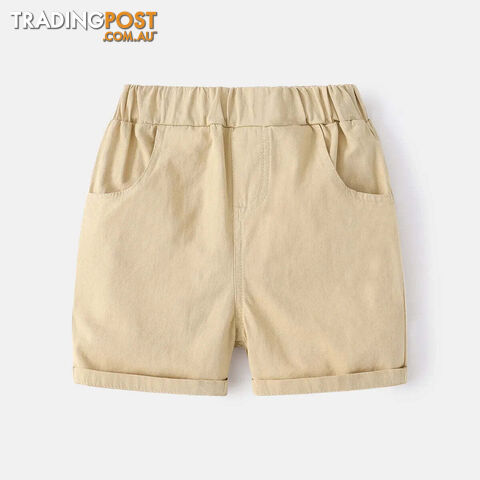 Khaki / 4TZippay Cotton Linen Boys Shorts Toddler Kids Summer Knee Length Pants Children's Clothes