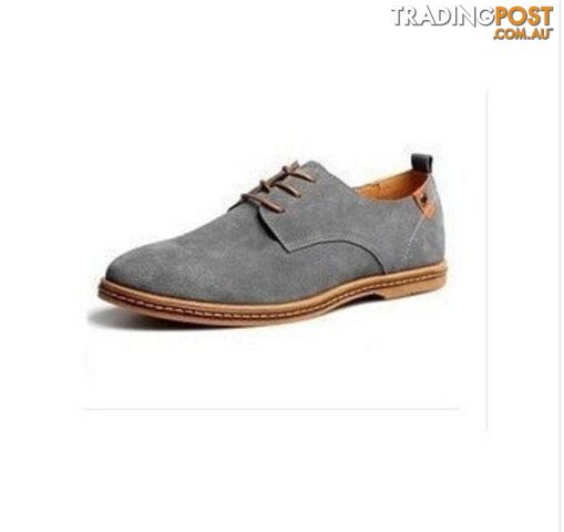 Gray / 11Zippay Men Flats shoes 38-48 Suede European style genuine leather Shoes Men's oxfords california casual Loafers