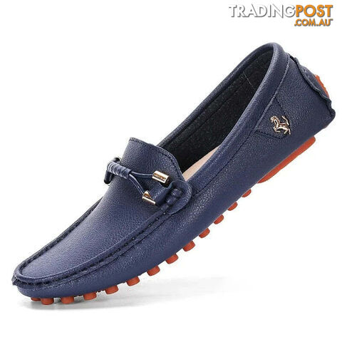 Navy / 41Zippay Loafers Men Shoes Casual Driving Flats Slip-on Shoes Luxury Comfy Moccasins