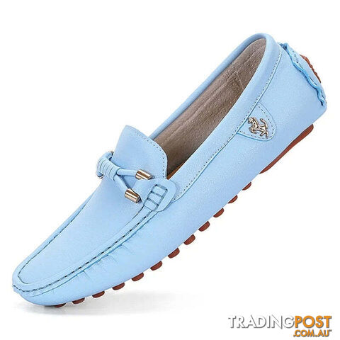 Sky blue / 43Zippay Loafers Men Shoes Casual Driving Flats Slip-on Shoes Luxury Comfy Moccasins