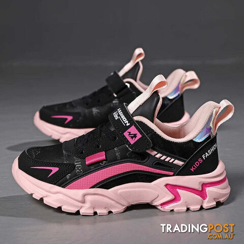 Black / 38Zippay Brand Kids Sports Shoes Outdoor Comfortable Running Shoes Girls Waterproof Sneakers Antislip Children Shoes