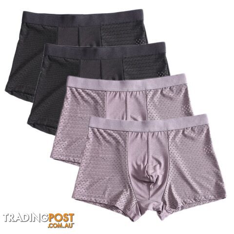 Bre Blk / 7XLZippay 4pcs/lot Bamboo Fiber Boxer Pantie Underpant plus size shorts breathable underwear