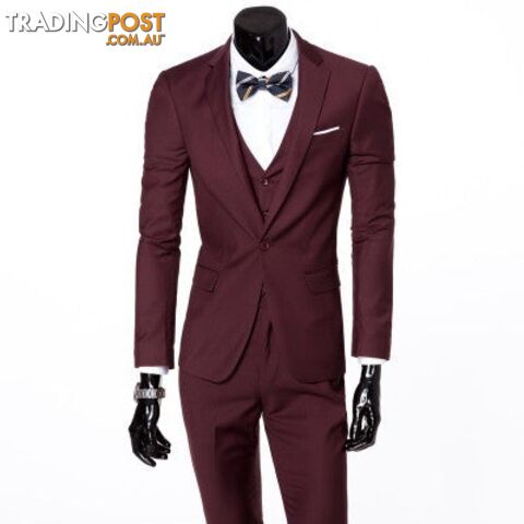 Dark red 1 buttons / XXXLZippay Three-piece formal blazer suit / Male suit of cultivate one's morality Business suits