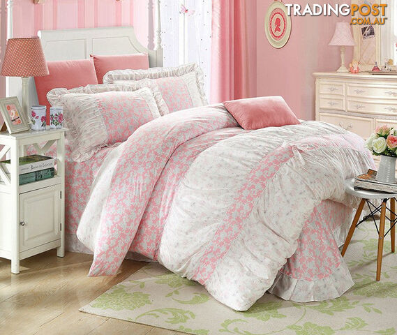 9 / KingZippay 100% Cotton Classic Princess Polka Dot Girls Bedding Sets Bedroom Bed Sheet Duvet Cover Pillowcase Twin Queen King size
