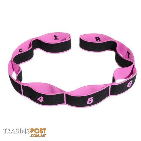 Pink blackZippay Yoga Pull Strap Belt Polyester Latex Elastic Latin Dance Stretching Band Loop Yoga Pilates GYM Fitness Exercise Resistance Bands