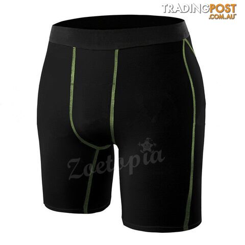Black / XLZippay Men Breathable Quick Dry Underwear Tights Gym Fitness Running Boxers Football Soccer Skinny Sport Training Basketball Shorts