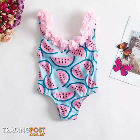 1801 / 5TZippay Baby Girls Swimwears Summer Bikini Set Sun Protection Kids Cute Floral Toddler Learn Swimming Suits One-Piece Sunbeach Swimsuit