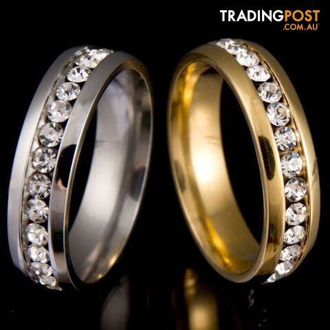 12 / Black Gun PlatedZippay Never Fade 18k Gold Plated 316l Stainless Steel Ring Titanium Steel Engagement Wedding Ring