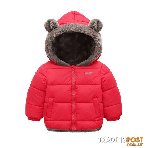 Red / 6T(Size 130)Zippay Baby Boys Girls Jacket Hooded Cotton Outerwear Children's Thick Fleece Coat Cashmere Padded Jackets Winter Boys Girls Warm Coats