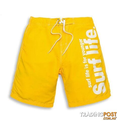 Yellow / XLZippay Brand Male Beach Shorts Active Bermuda Quick-drying Man Swimwear Swimsuit XXXL Size Boxer Trunks Men Bottoms Boardshorts