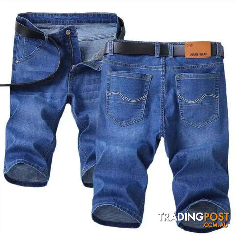 Light Blue 013 / 38Zippay Summer Men Short Denim Jeans Thin Knee Length New Casual Cool Pants Short Elastic Daily High Quality Trousers New Arrivals