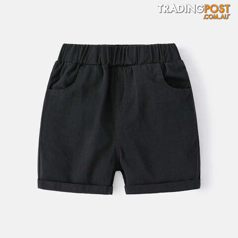 Black / 3TZippay Cotton Linen Boys Shorts Toddler Kids Summer Knee Length Pants Children's Clothes