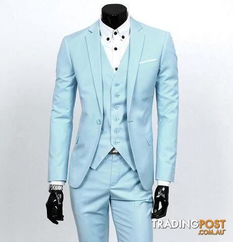 Light blue 1 buttons / XXXLZippay Three-piece formal blazer suit / Male suit of cultivate one's morality Business suits