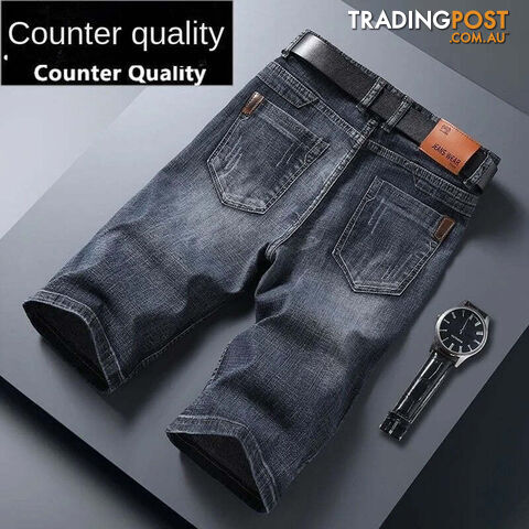 Grey 816 / 31Zippay Summer Men Short Denim Jeans Thin Knee Length New Casual Cool Pants Short Elastic Daily High Quality Trousers New Arrivals