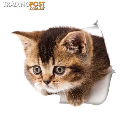 cat19Zippay Cats 3D Wall Sticker Toilet Stickers Hole View Vivid Dogs Bathroom For Home Decoration Animals Vinyl Decals Art Wallpaper Poster