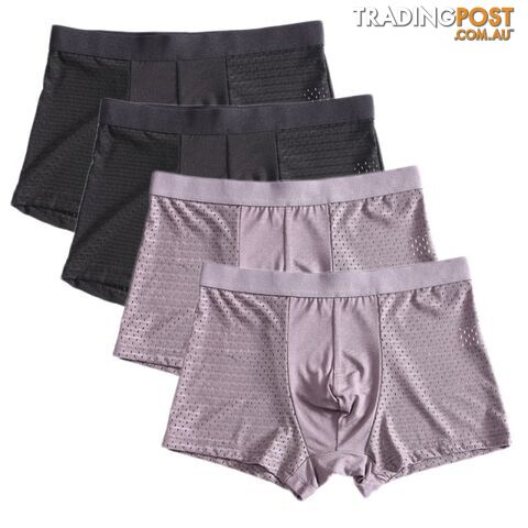 Bre Blk / XLZippay 4pcs/lot Bamboo Fiber Boxer Pantie Underpant plus size shorts breathable underwear