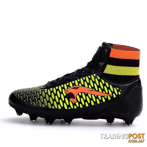 black / 3.5Zippay Adult high ankle soccer shoes men football boots kids botas de futbol superfly soccer cleats boots Size 33-44