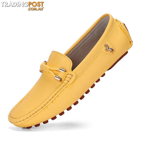 yellow / 38Zippay Mens Dress Shoes Men's Formal Leather Shoes for Men Elegant Casual Business Social Male Shoe Wedding Party Shoes Driving Shoe