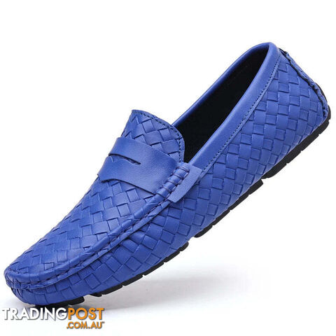 Sapphire blue / 46Zippay Loafers Men Handmade Moccasins Men Flats Casual Leather Shoes Comfy Loafers Shoes