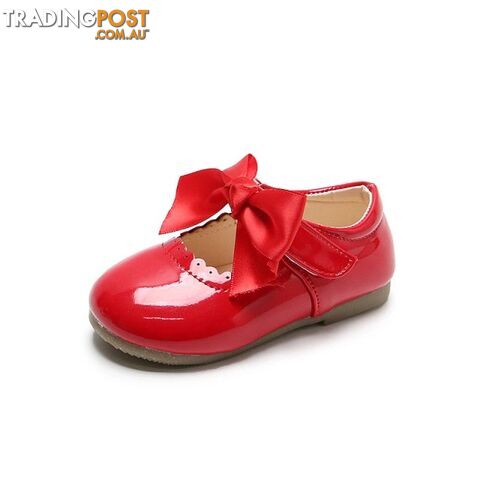 SMG104Red / CN 30 insole 18.7cmZippay Baby Girls Shoes Cute Bow Patent Leather Princess Shoes Solid Color Kids Gilrs Dancing Shoes First Walkers SMG104