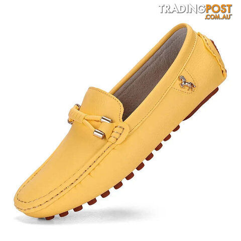 yellow / 43Zippay Mens Dress Shoes Men's Formal Leather Shoes for Men Elegant Casual Business Social Male Shoe Wedding Party Shoes Driving Shoe