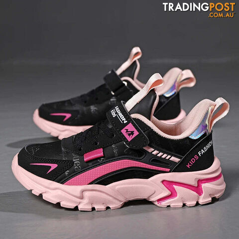 Black / 35Zippay Brand Kids Sports Shoes Outdoor Comfortable Running Shoes Girls Waterproof Sneakers Antislip Children Shoes