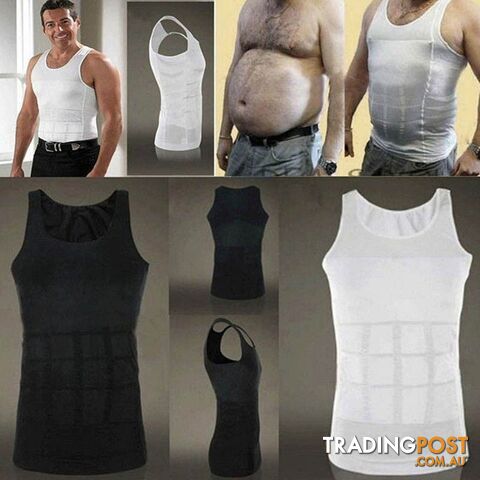 China / White / MZippay Men Slimming Body Shaper Tummy Shaper Vest Slimming Underwear Corset Waist Muscle Girdle Shirt Fat Burn Posture Corrector