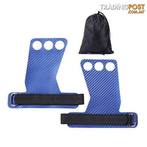 Blue Grips with Bag / MediumZippay Carbon Gymnastics Hand Grips Weightlifting Workout Gym Gloves Palm Protection for Kettlebell Pull Up Gymnastic Crossfit Grip