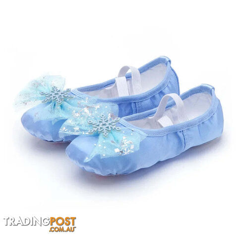Ice blue / 25Zippay Lovely Princess Dance Soft Soled Ballet Shoe Children Girls Cat Claw Chinese Ballerina Exercises Shoes