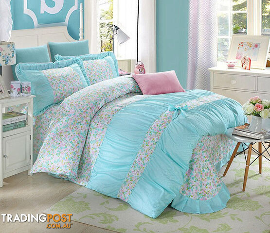 11 / KingZippay 100% Cotton Classic Princess Polka Dot Girls Bedding Sets Bedroom Bed Sheet Duvet Cover Pillowcase Twin Queen King size