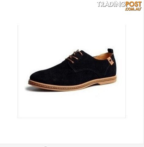Black / 12.5Zippay Men Flats shoes 38-48 Suede European style genuine leather Shoes Men's oxfords california casual Loafers