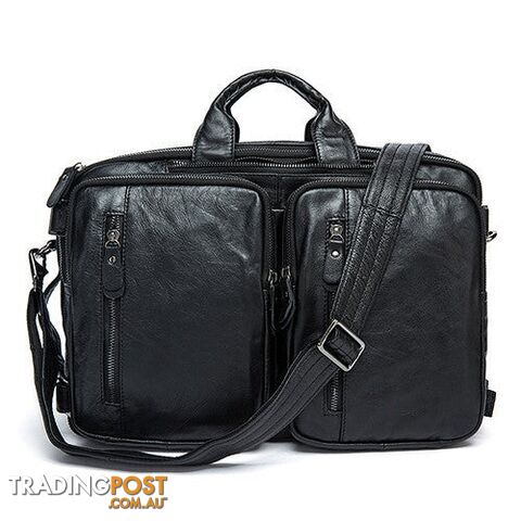 blackZippay 100% Genuine leather men messenger bags business bag laptop men bags men's briefcase tote shoulder laptop men's travel bag 432