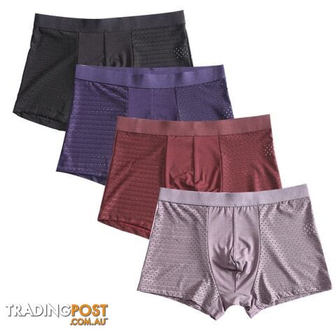 A / 4XLZippay 4pcs/lot Bamboo Fiber Boxer Pantie Underpant plus size shorts breathable underwear