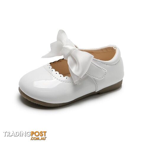 SMG104White / CN 27 insole 16.8cmZippay Baby Girls Shoes Cute Bow Patent Leather Princess Shoes Solid Color Kids Gilrs Dancing Shoes First Walkers SMG104