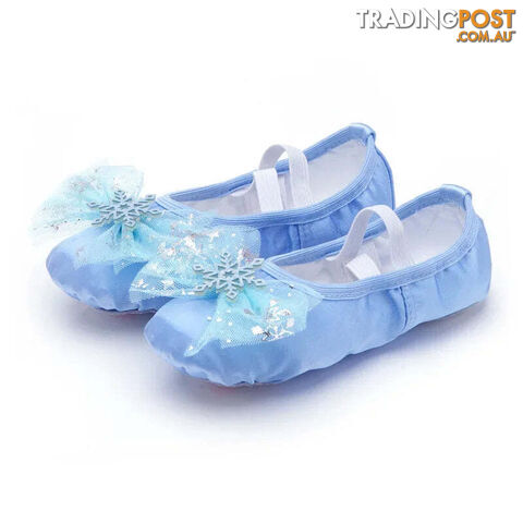 Ice blue / 38Zippay Lovely Princess Dance Soft Soled Ballet Shoe Children Girls Cat Claw Chinese Ballerina Exercises Shoes