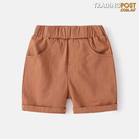 Coffee / 3TZippay Cotton Linen Boys Shorts Toddler Kids Summer Knee Length Pants Children's Clothes