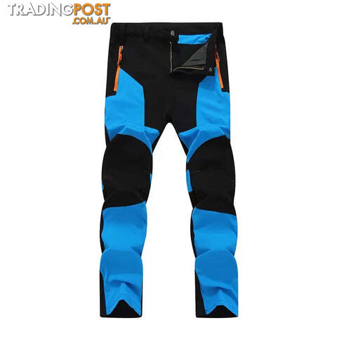 Blue / XL(55-65kgs)Zippay Men Male Summer Thin Breathable Elastic Camping Trekking Fishing Climbing Hiking Outdoor Trousers Quick Dry Sport Pants