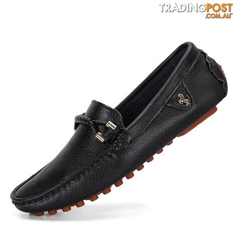 Black / 44Zippay Loafers Men Shoes Casual Driving Flats Slip-on Shoes Luxury Comfy Moccasins