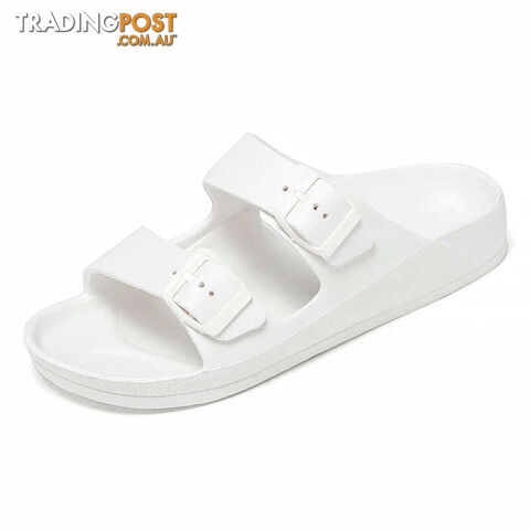 White / 37Zippay Women Men Slippers Soft Sandals Women Beach Casual Shoes EVA Slides Original Men Flip-flop