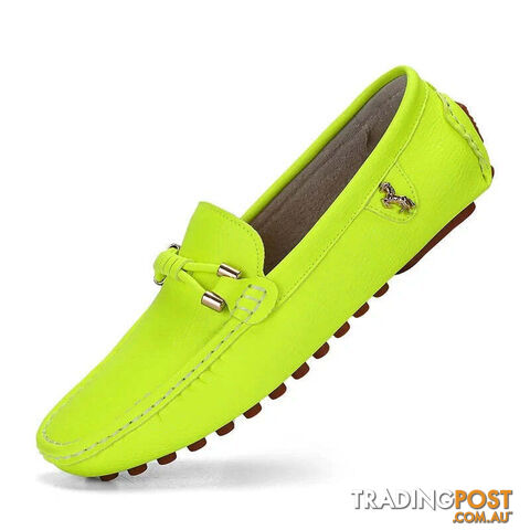 Fluorescent / 38Zippay Loafers Men Shoes Casual Driving Flats Slip-on Shoes Luxury Comfy Moccasins